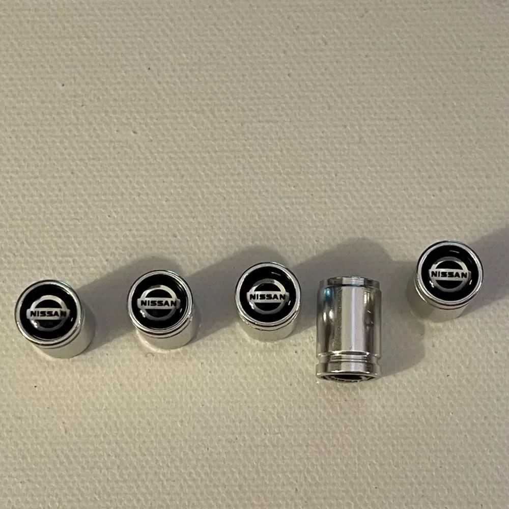Nissan Valve Stem Caps in Silver Set of 5 NWT